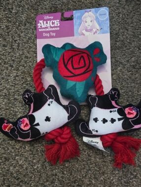 Disney Alice in Wonderland Dog Toy - Red & Teal Rope Plush